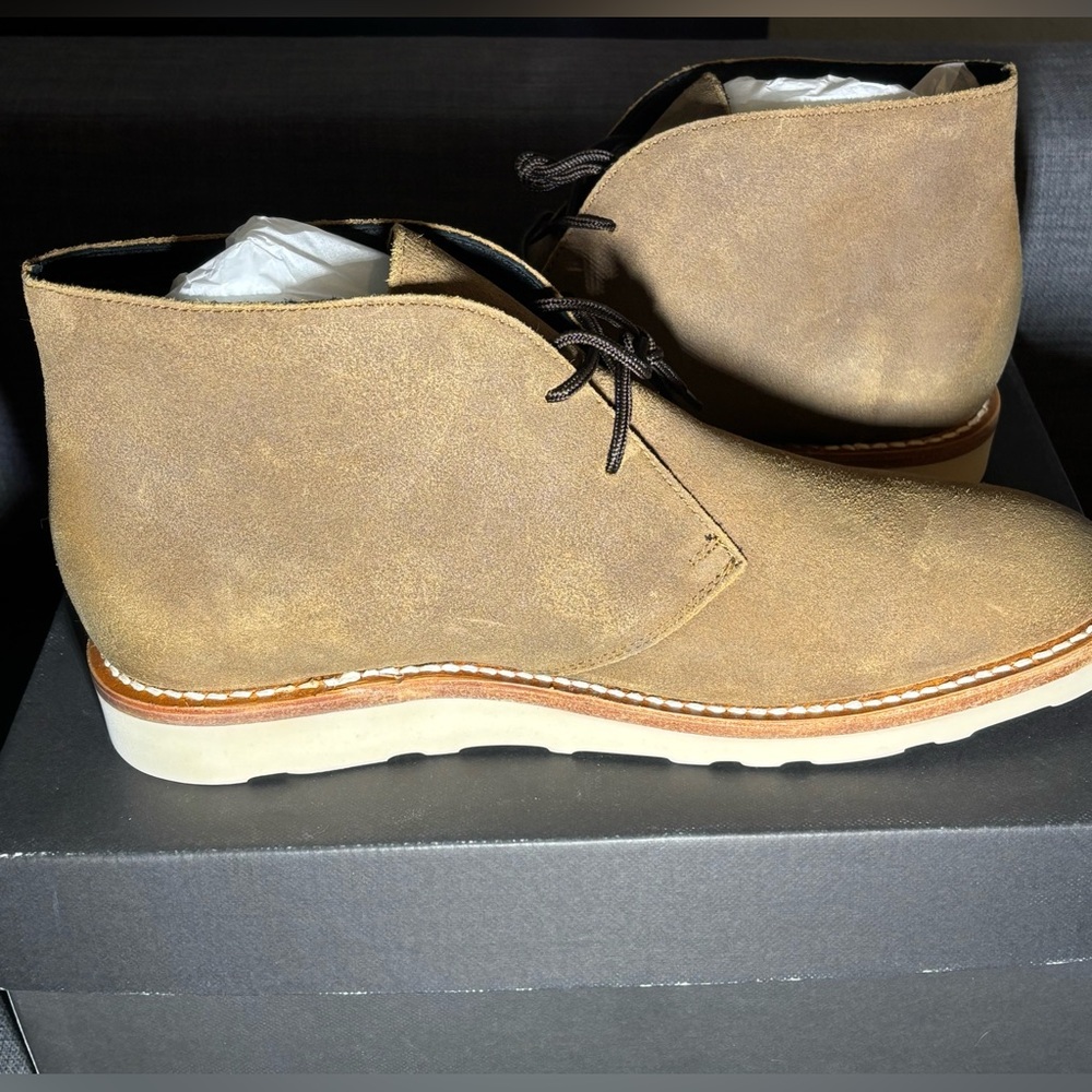 NWT Thursday Boot Company Scouts, Tan Suede Chukka Boots with Brown Laces - Picture 11 of 16